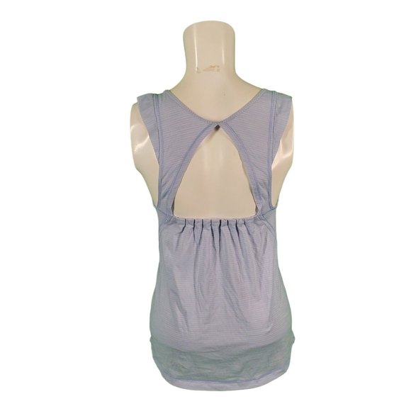 Lululemon Keyhole Ruffle Sleeve Tank Light Blue 6/8 - Picture 3 of 3